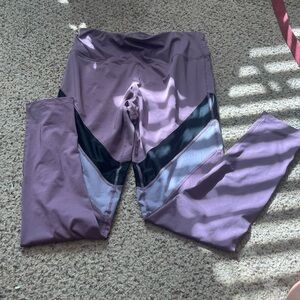 Women's Lavender and Black Leggings